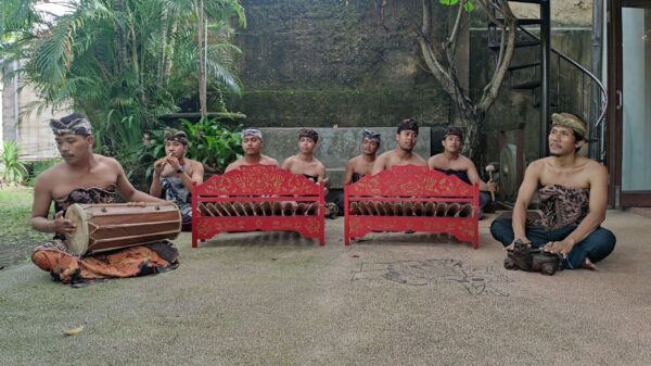 outdoor gamelan set-up